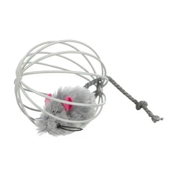 Trixie Mouse in a Wire Ball Toy for Cats
