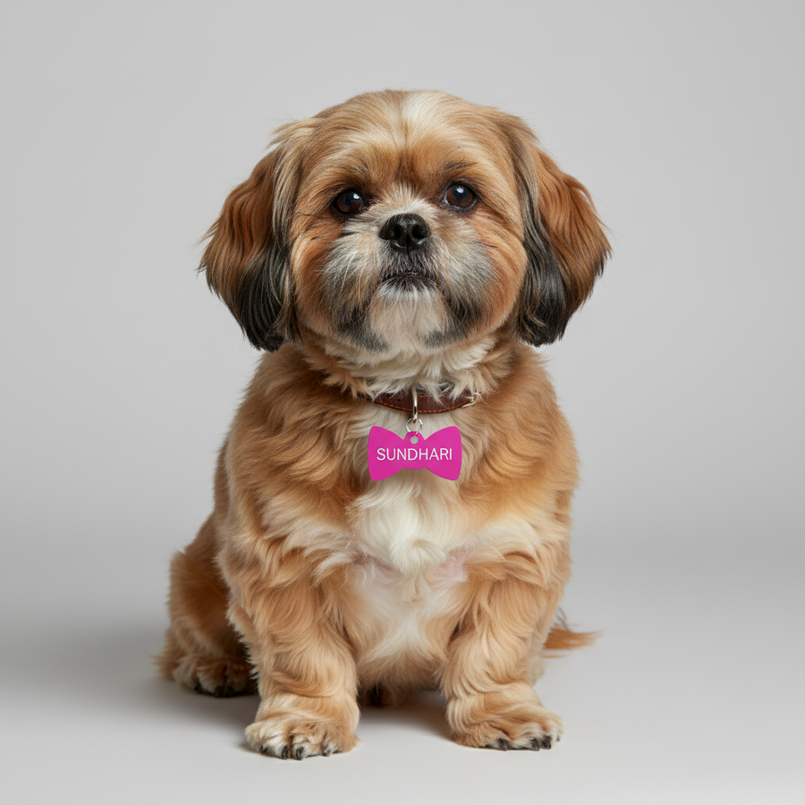 Kennel Aluminum Bow Shape Name Tag