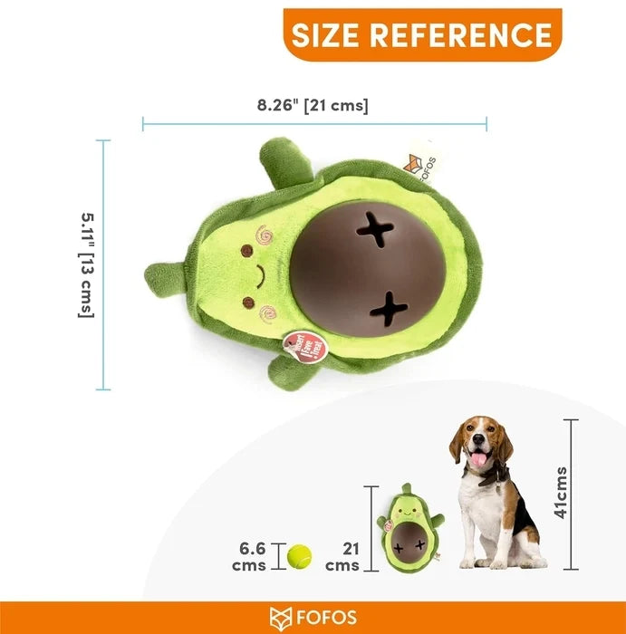 Fofos Treat Dispensing Squeaky Plush Dog Toy