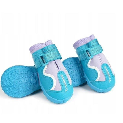 True Love Water Resistance Dog Shoes With TPR Sole -  Algiers Blue / Lavender