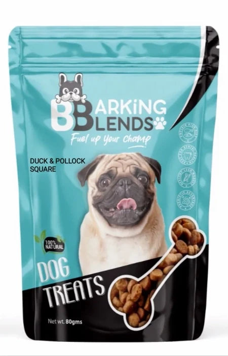 Barking Blends Duck and Pollock Square Duck Dog Treat