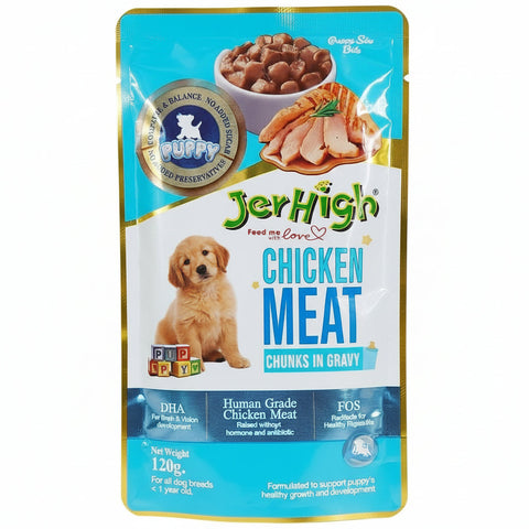 Jerhigh Chicken Meat Chunks in Gravy Puppy Pouch