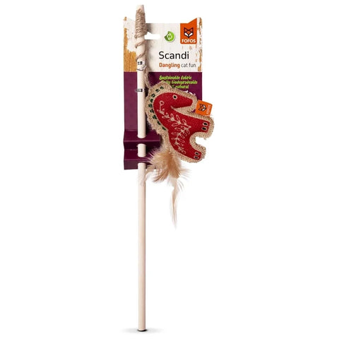 Fofos Barkbutler Scandi Horse with Wooden Stick Cat Toy