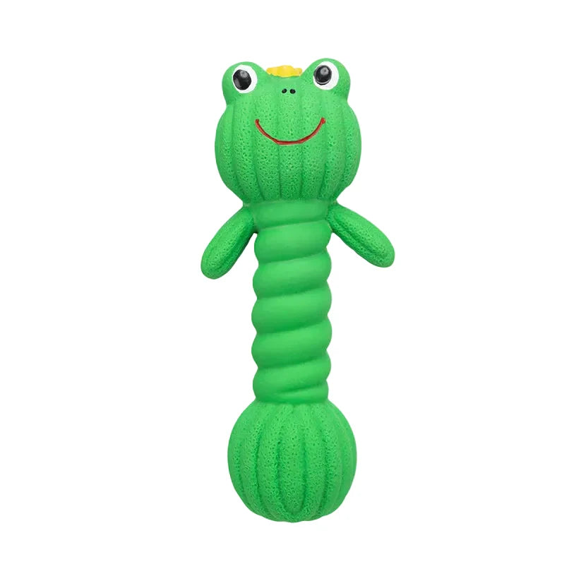 Trixie Dumbbell Frog With Sound Latex Squeaky Toy for Dogs