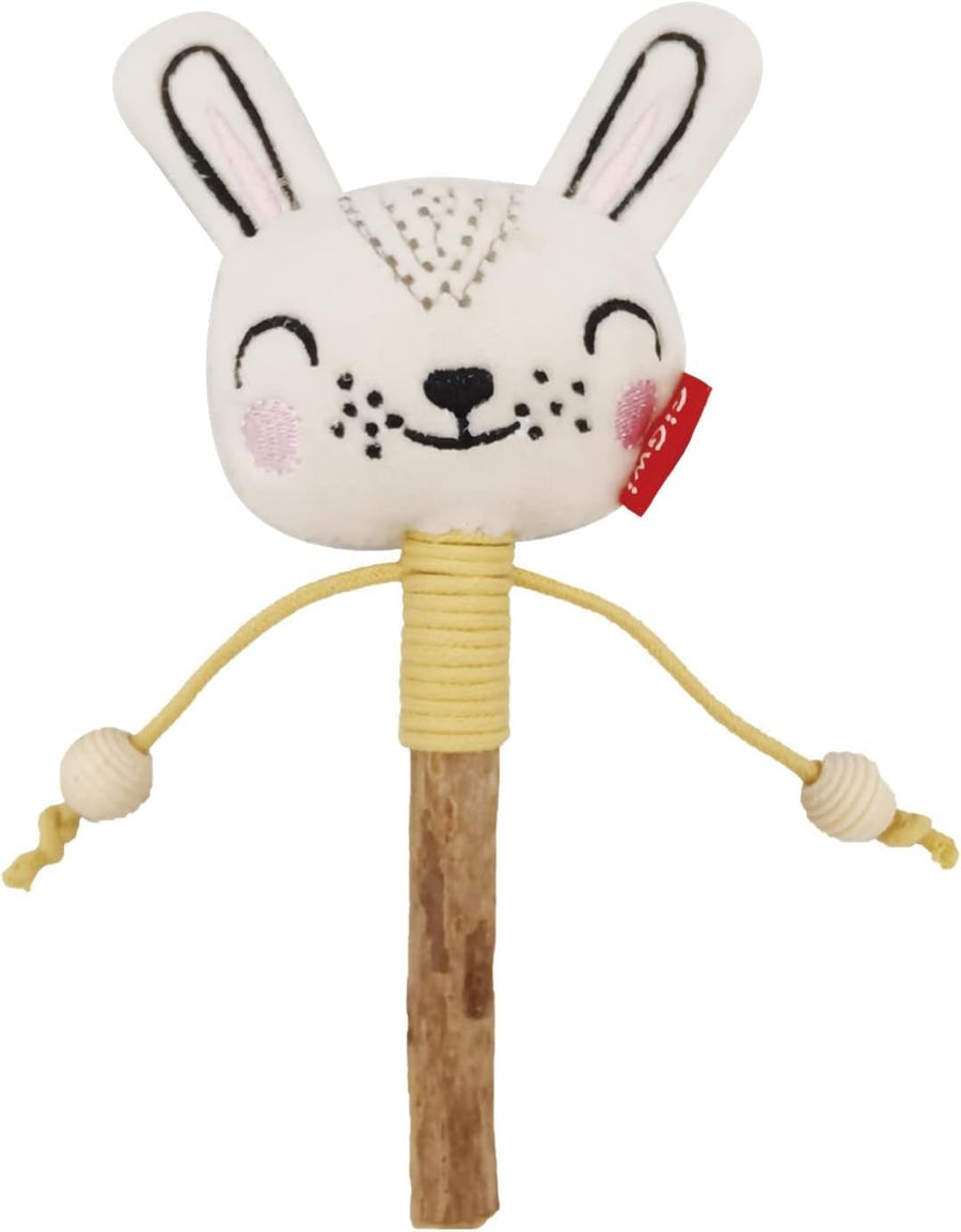 Gigwi Eco Line Catch and Scratch Rabbit With Silvervine Leaves and Stick Cat Toy