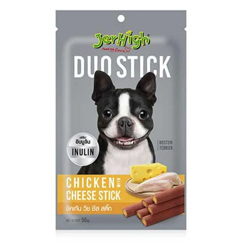 JerHigh Chicken with Cheese Duo Stick Dog Treats