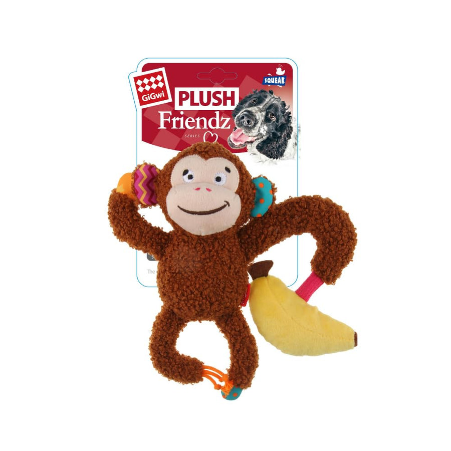 GiGwi Plush Friendz Soft Plush Dog Toy with Squeaker