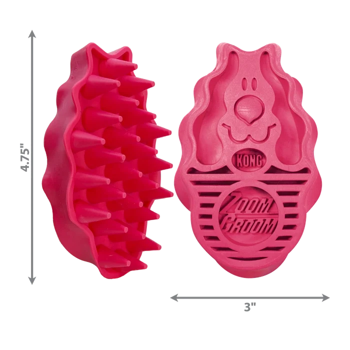Kong Zoom Groom Raspberry Brush for Dogs