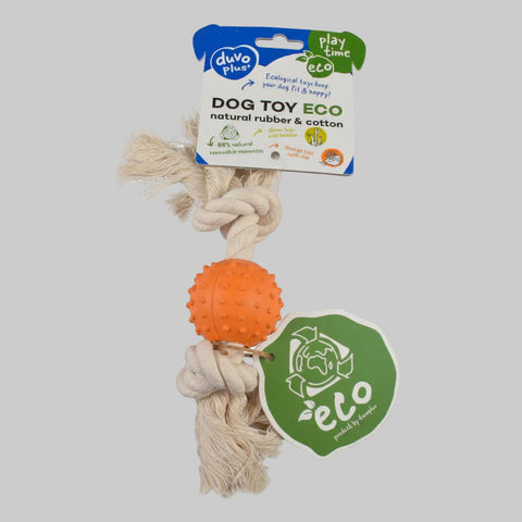Duvoplus Eco Rubber Ball Bamboo/Rice Cotton  Dog Toy
