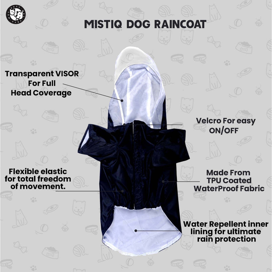 Pets Way Navy Mistiq Raincoat for Dogs