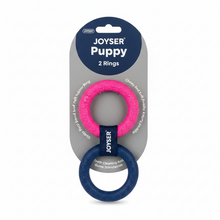 Joyser Two TPR Rings Durable Chew and Tug Toy for Puppies