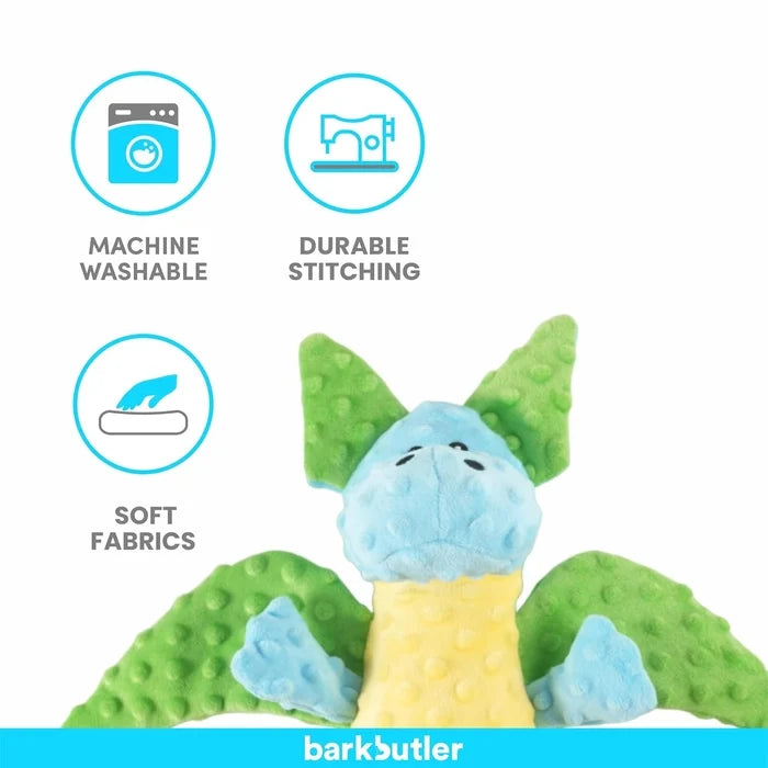BarkButler Pookie The Dragon Plush Squeaky Dog Toy