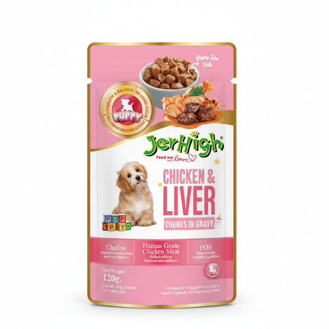 Jerhigh Chicken & Liver Chunks In Gravy Puppy Pouch