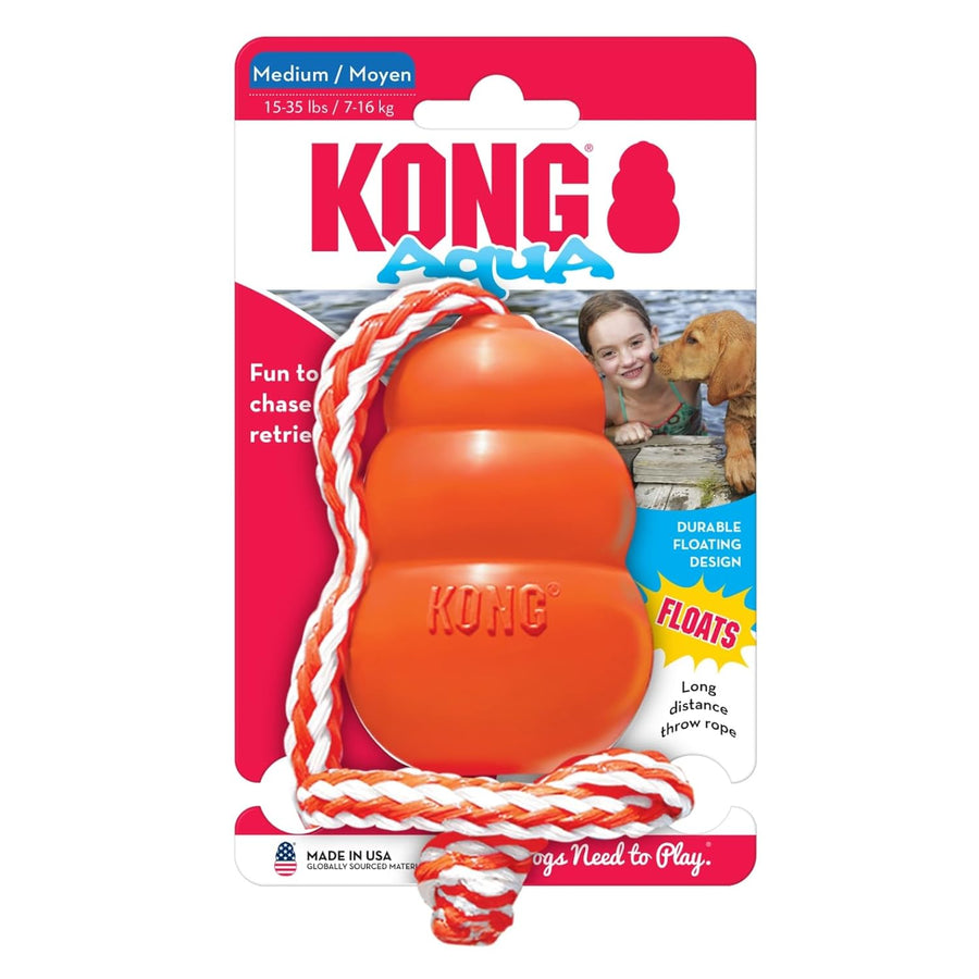 KONG Aqua Durable Natural Rubber Floating Retrieval Toy for Dogs