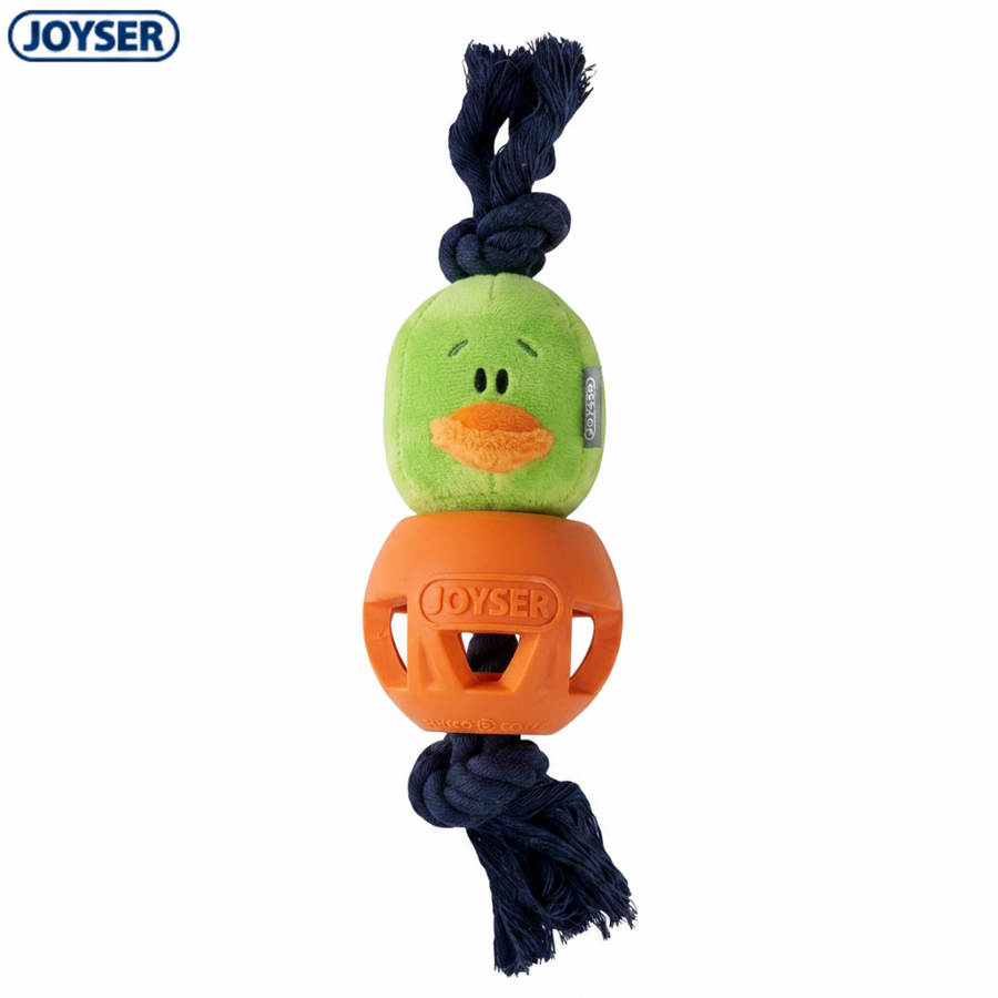 Joyser Cageball Rubber Ball With Duck Yellow Blue