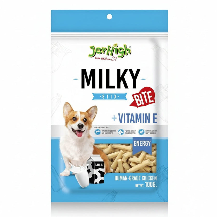 JerHigh Milky Stix Bite Dog Treat with Vitamin E