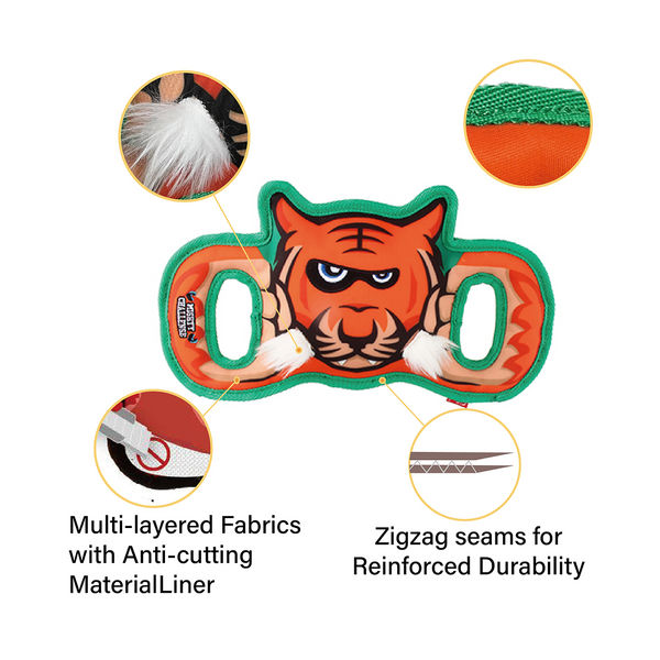 GiGwi Mighty Challenge Tiger Toy for Dogs