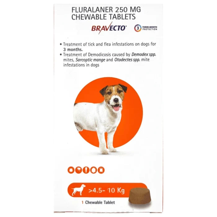 Bravecto Fluralaner Flea and  Tick Control Tablet for Dogs