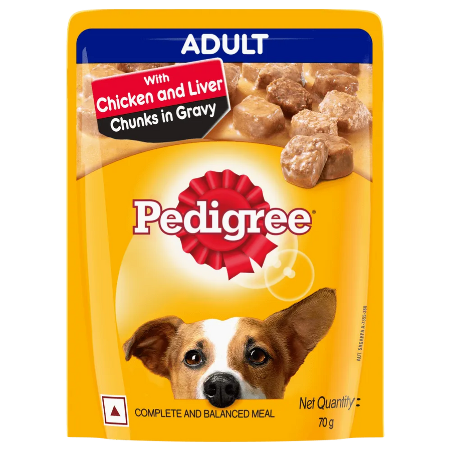 Pedigree Chicken & Liver Chunks in Gravy Adult Dog Wet Food