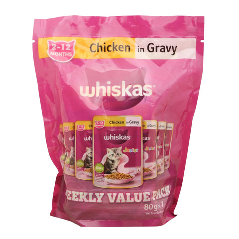 Whiskas Chicken in Gravy Wet Food for Kitten Weekly pack