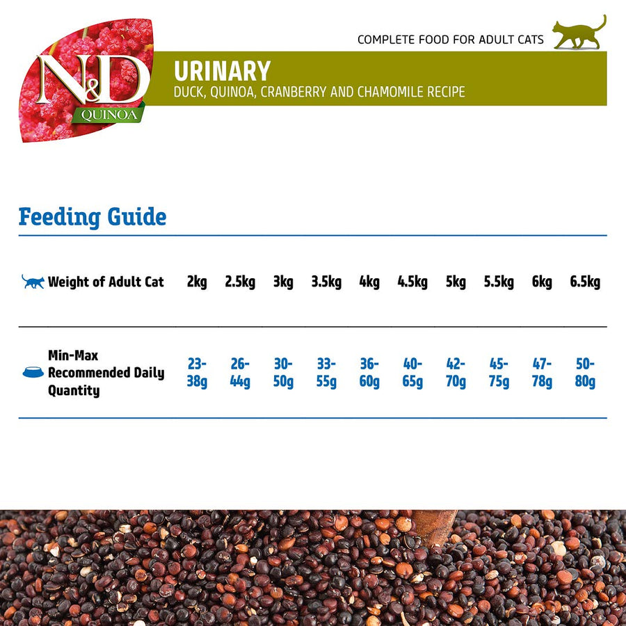 N&D Quinoa Urinary Grain Free Duck Cranberry and Chamomile Adult Cat Dry Food