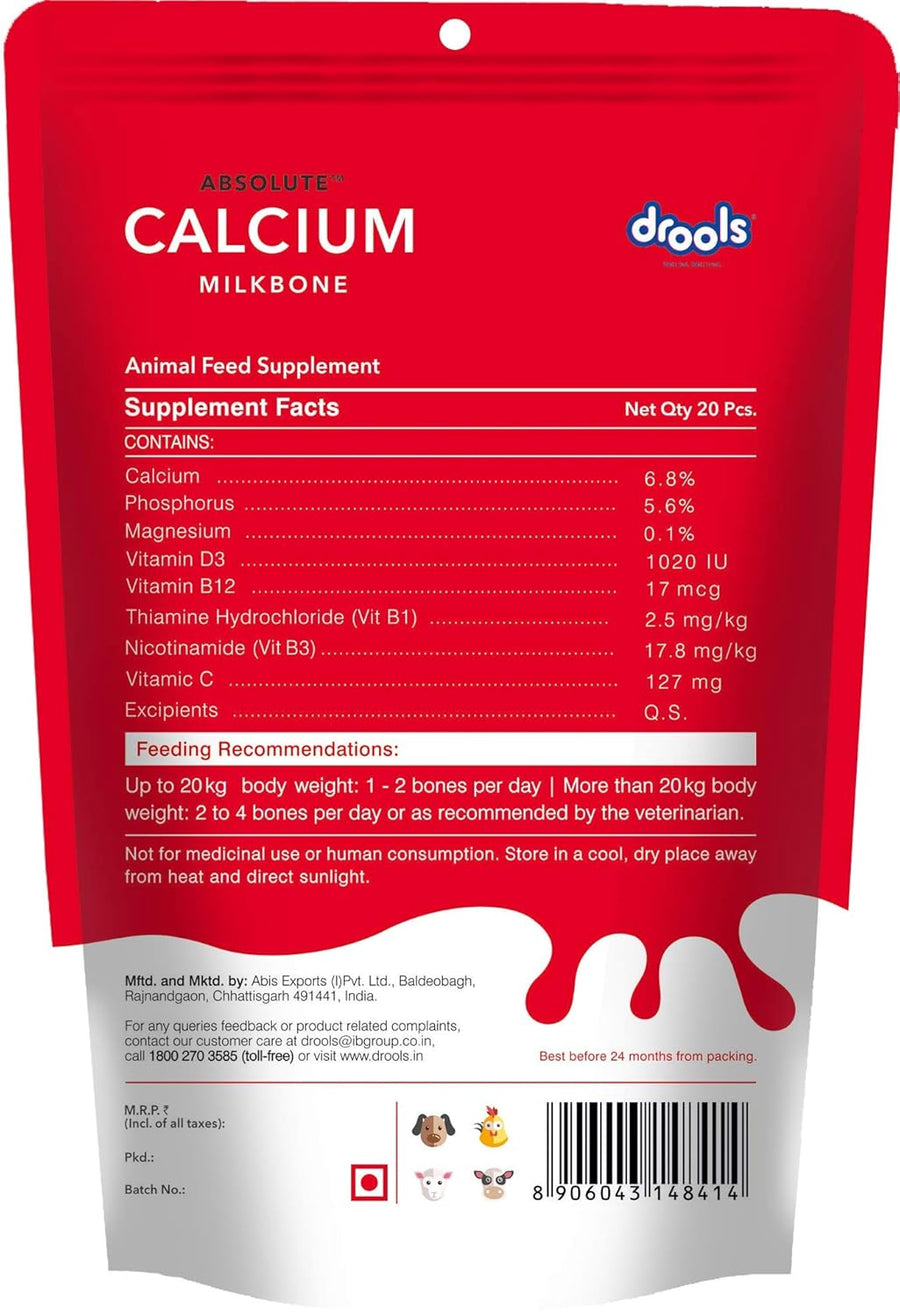 Drools Absolute Calcium Milk Bone for Dog all Life Stages Pouch