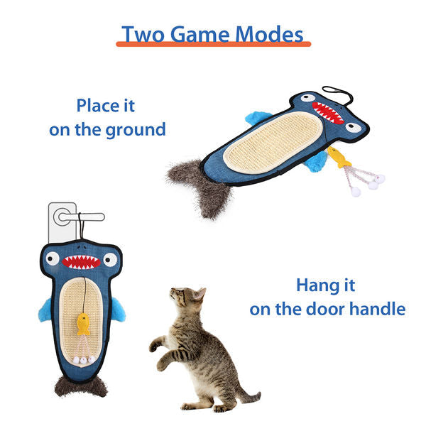 GiGwi Cat Scratcher with Catnip Alligator Toy for Cats