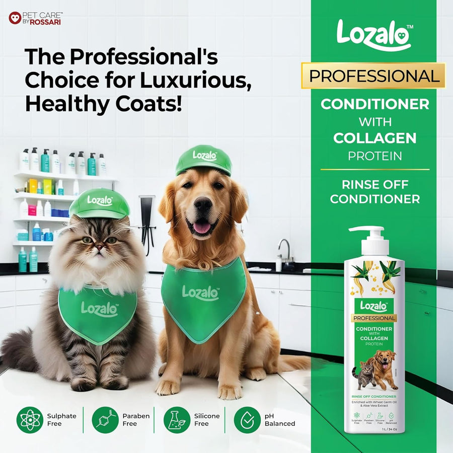 Lozalo Professional Conditioner With Collagen Protein For Dogs and Cats