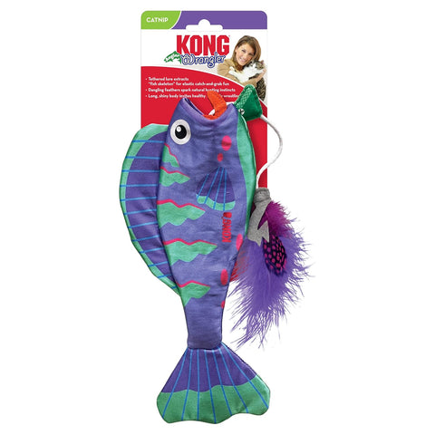 KONG Wrangler Angler Fish Interactive Long Shiny Plush Toy for Cats