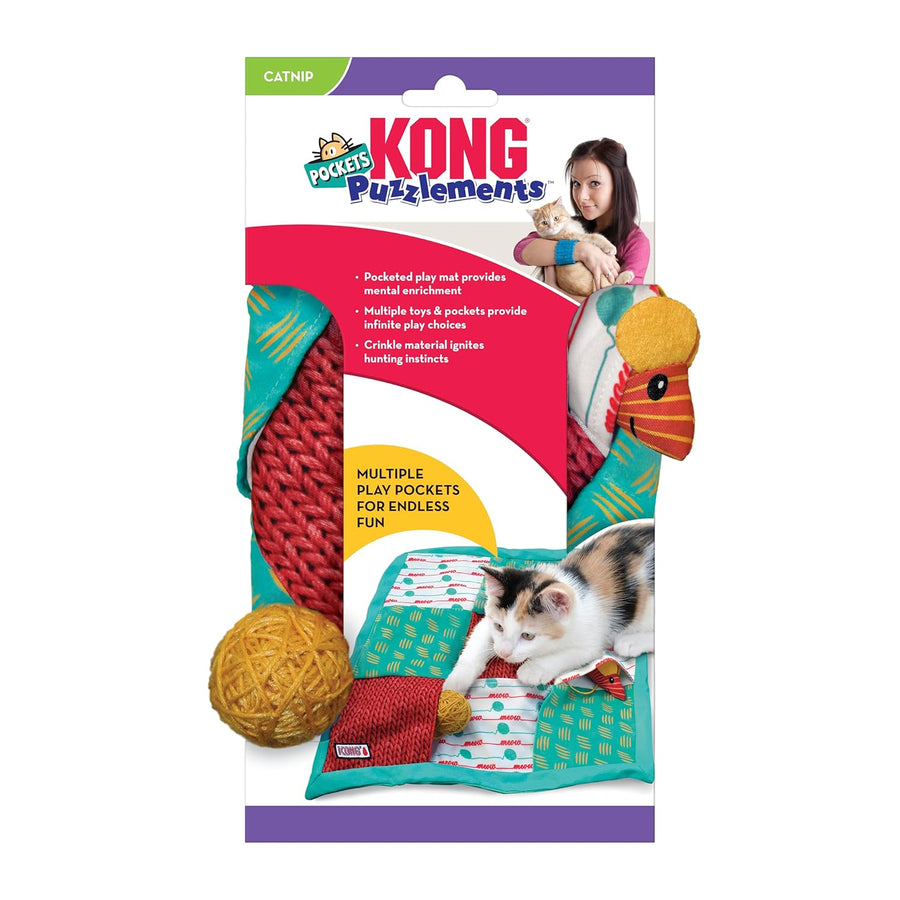 KONG Puzzlements Pockets With Catnip Interactive Toy For Cat