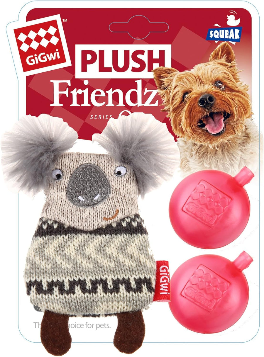 Gigwi Koala Plush Friendz refillable Squeaker Dog Toy