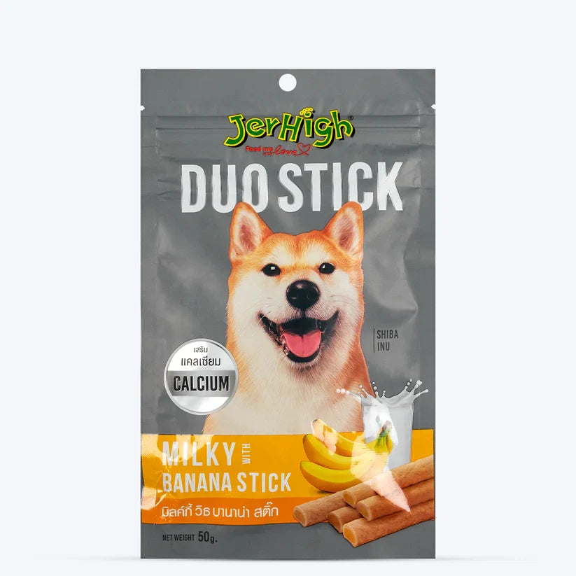 JerHigh Milk with Banana Duo Stick Dog Treats