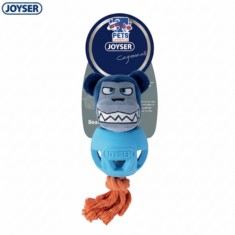 Joyser Cageball Bear Interactive Dog Toy with Squeaker