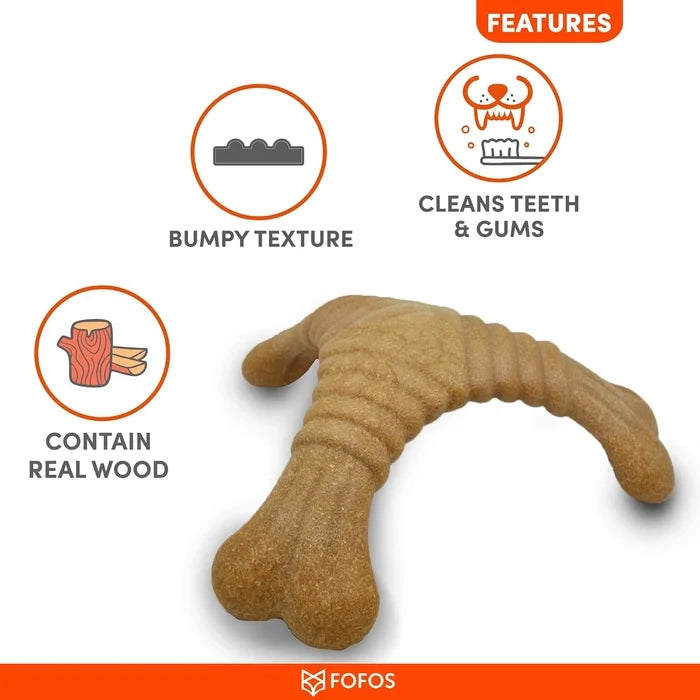Fofos Woodplay Triangle Twins Durable Dog Chew Toy