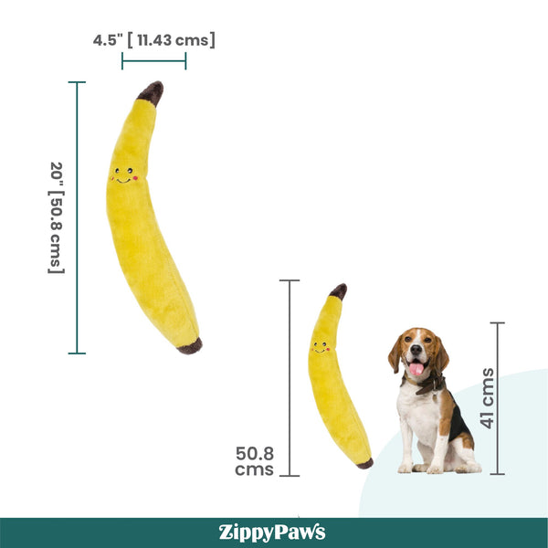 Zippy Paws Banana Jigglerz Plush Toy for Dogs