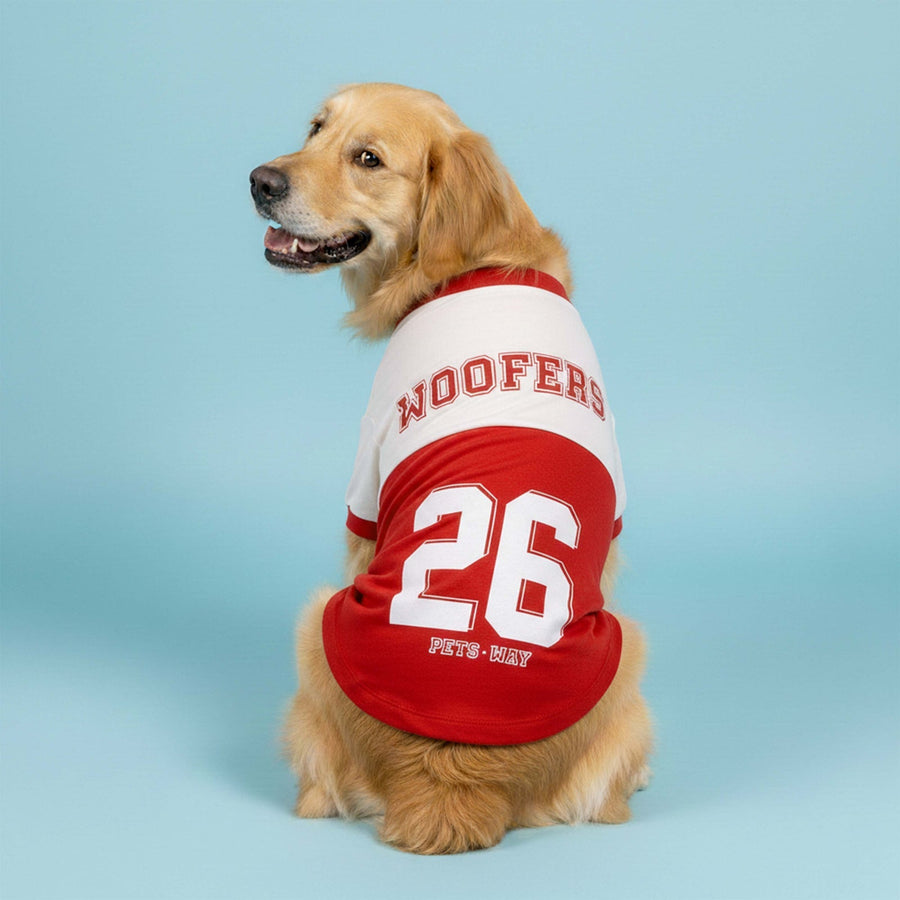 Pets Way Red Barkball Woofers T-Shirt for Dogs