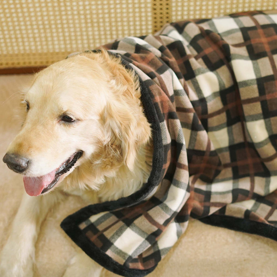 Pets Way Checks Brownie Soft Stylish & Durable Pet Blanket for Dogs