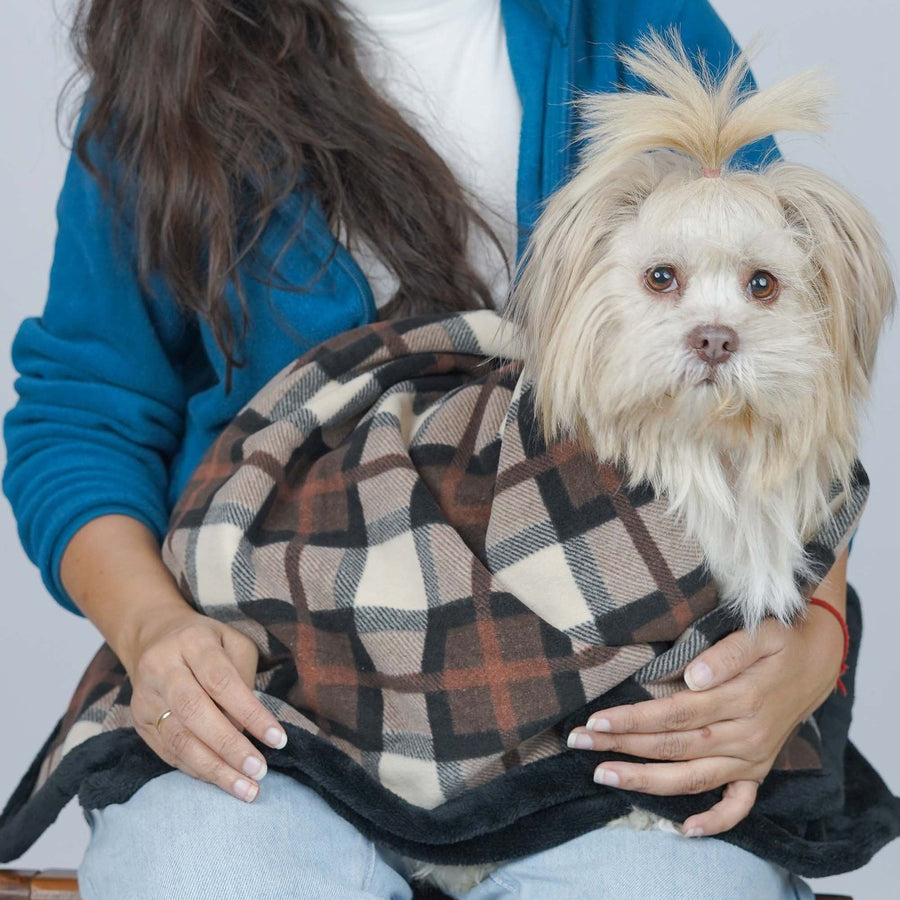 Pets Way Checks Brownie Soft Stylish & Durable Pet Blanket for Dogs