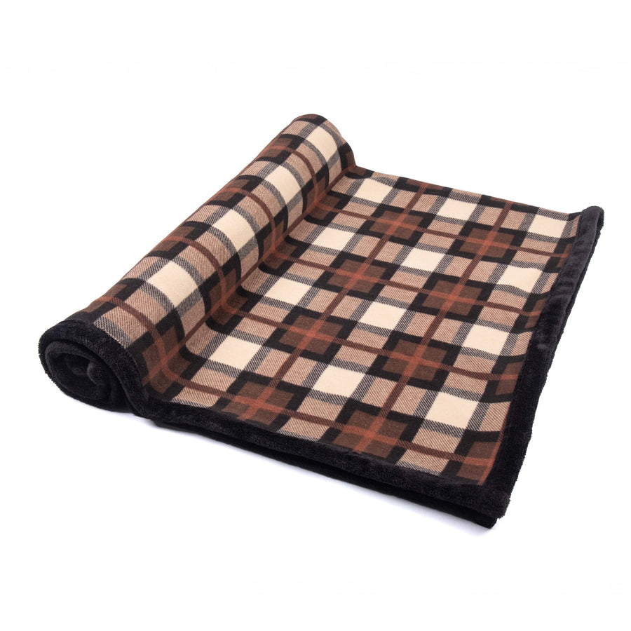 Pets Way Checks Brownie Soft Stylish & Durable Pet Blanket for Dogs