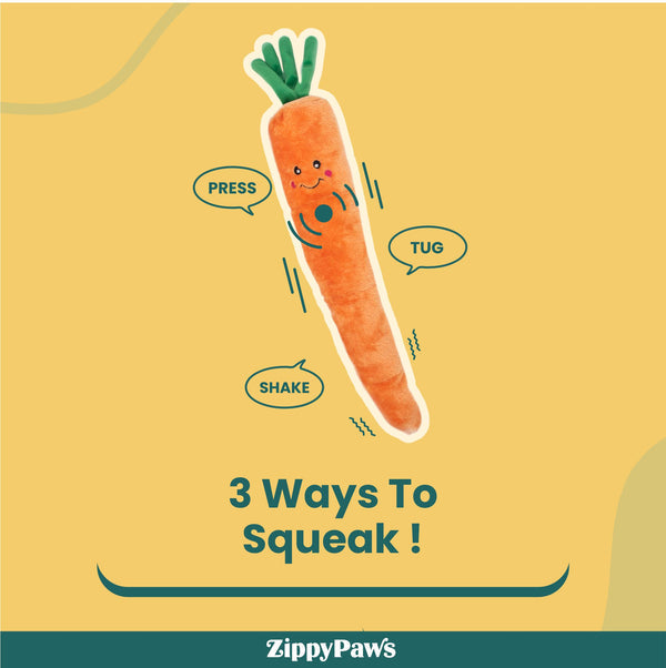 Zippy Paws Carrot Jigglerz Plush Toy for Dogs