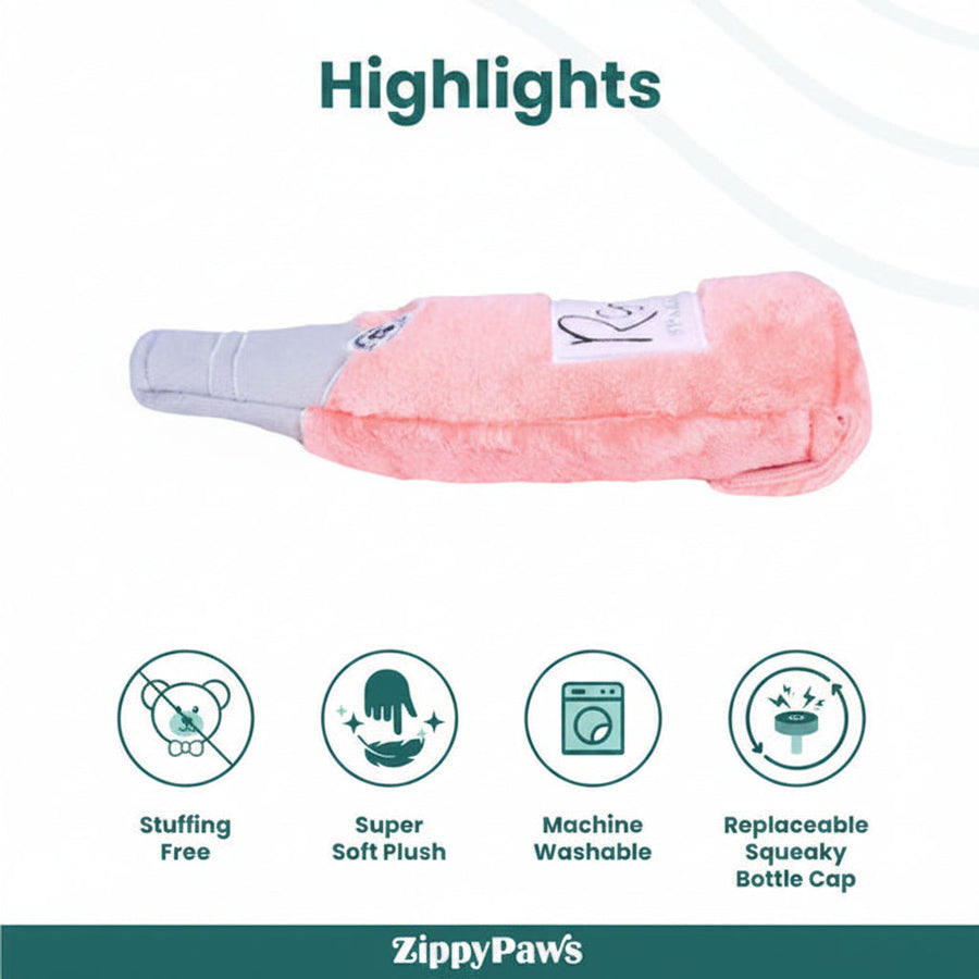 Zippy Paws Happy Hour Rose Crusherz Plush Toy for Dogs
