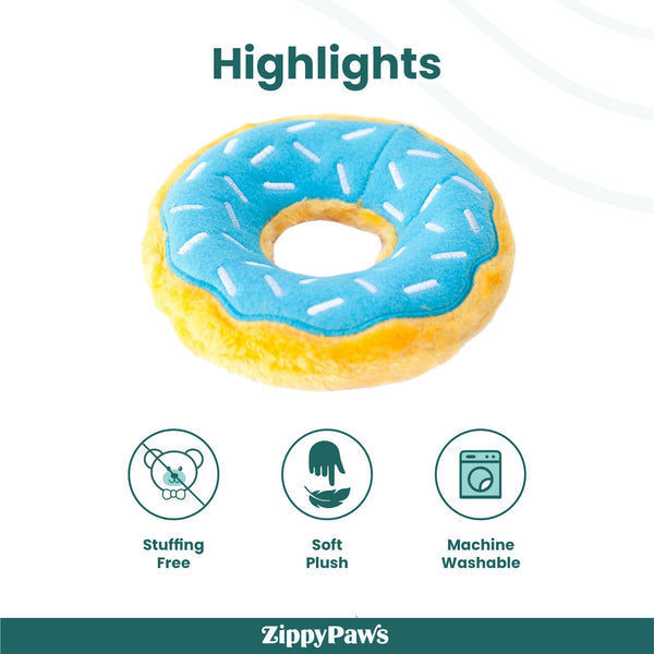 Zippy Paws Blueberry Donutz Plush Toy for Dogs
