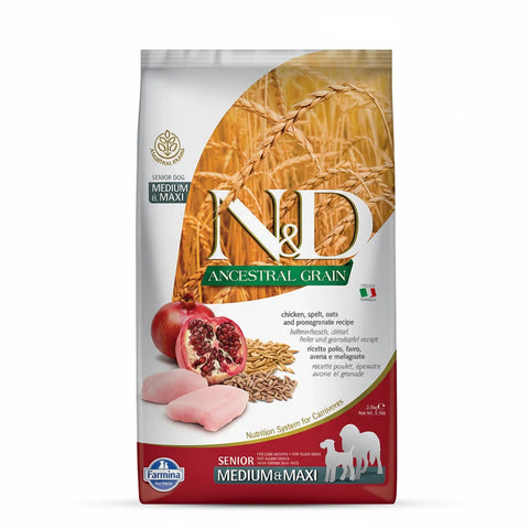 N&D Ancestral Grain Chicken & Pomegranate Medium & Maxi Senior Dog Dry Food