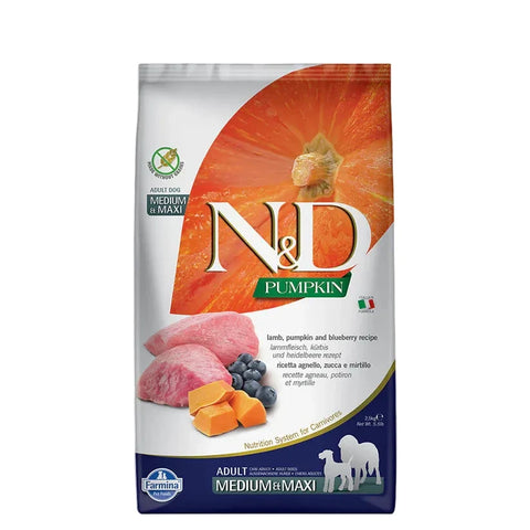 N&D Pumpkin Lamb and Blueberry Medium & Maxi Adult Dog Dry Food