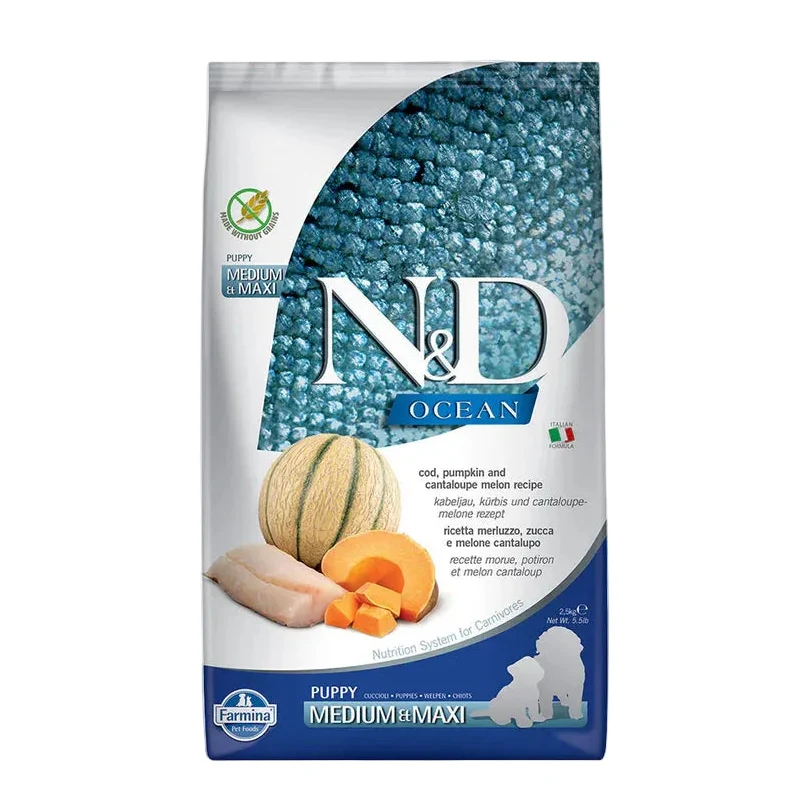 N&D Ocean Cod Pumpkin and Cantaloupe Melon Medium & Maxi Puppy Dry Food