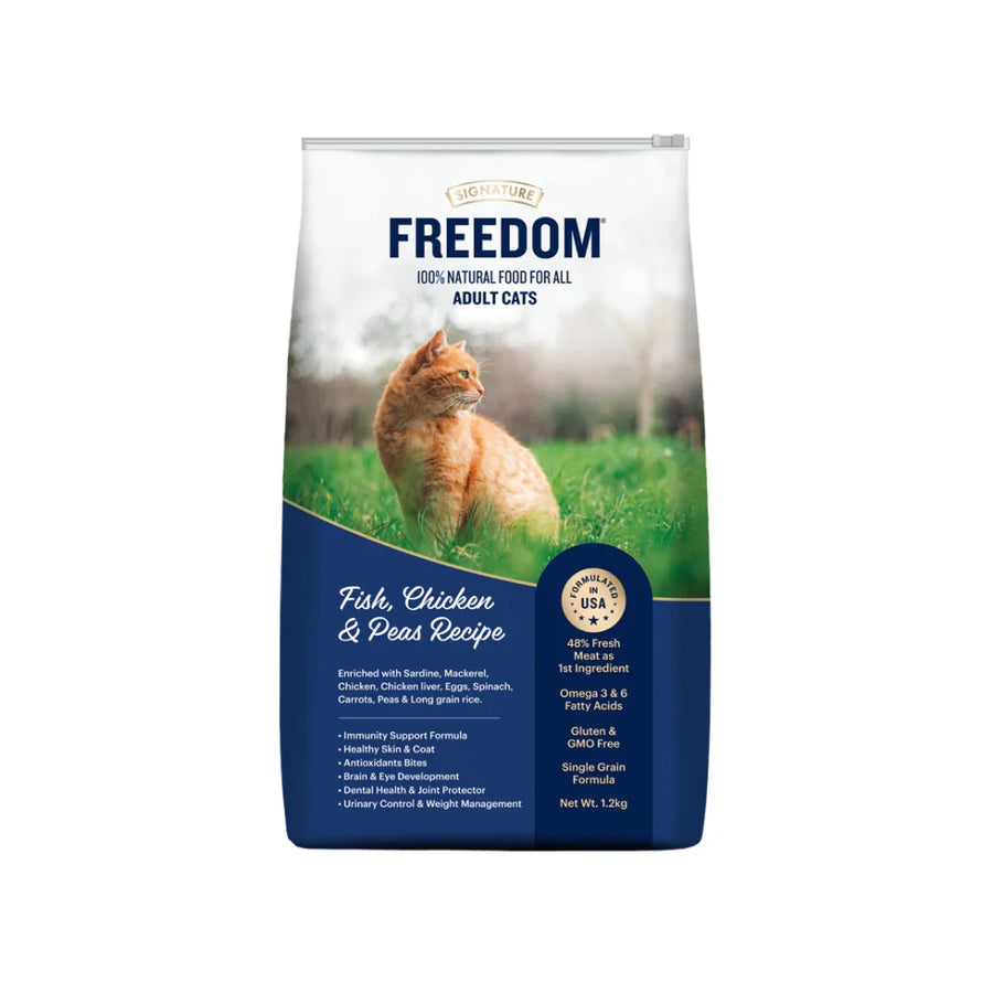 Signature Freedom Fish Chicken & Peas Adult Cat Dry Food