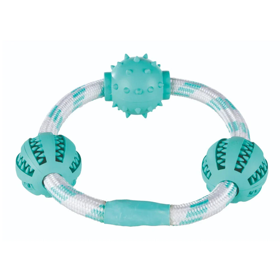 Trixie Denta Fun Rope Ring with Ball Toy for Dogs