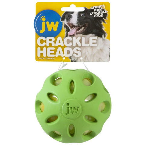 JW Pet Assorted Heads Crackle Ball Dog Toy