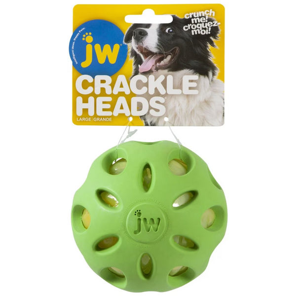 JW Pet Assorted Heads Crackle Ball Dog Toy