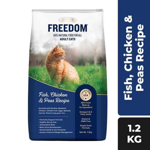 Signature Freedom Fish Chicken & Peas Adult Cat Dry Food